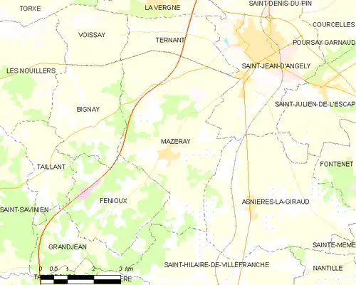 Detailkaart van de gemeente