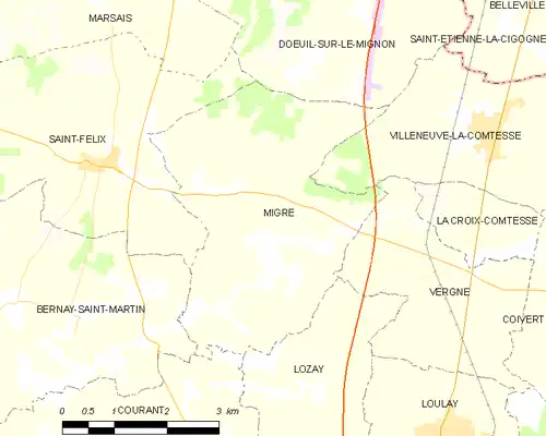 Detailkaart van de gemeente