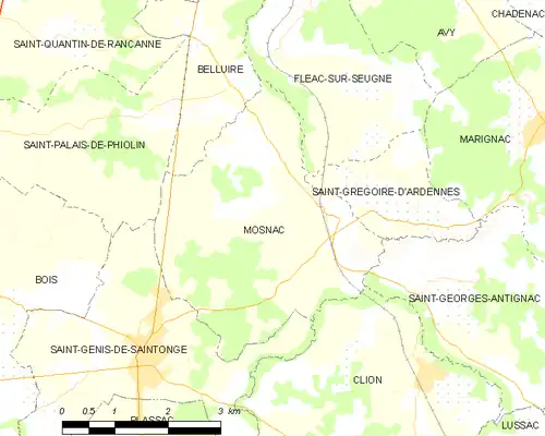 Detailkaart van de gemeente