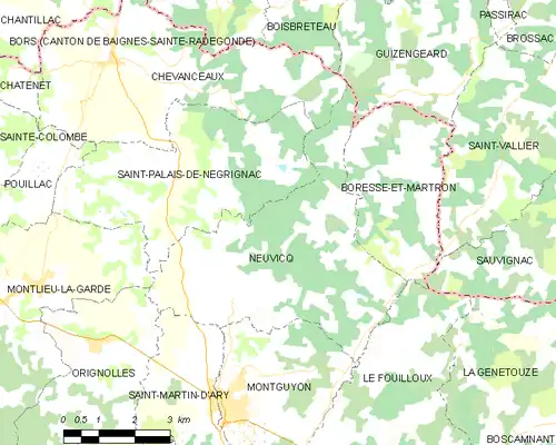 Detailkaart van de gemeente