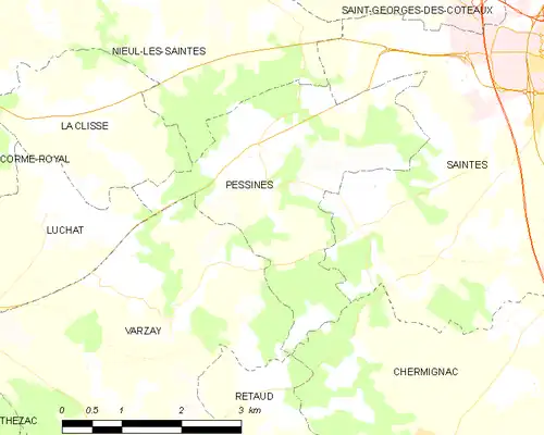 Detailkaart van de gemeente