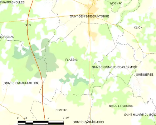 Detailkaart van de gemeente