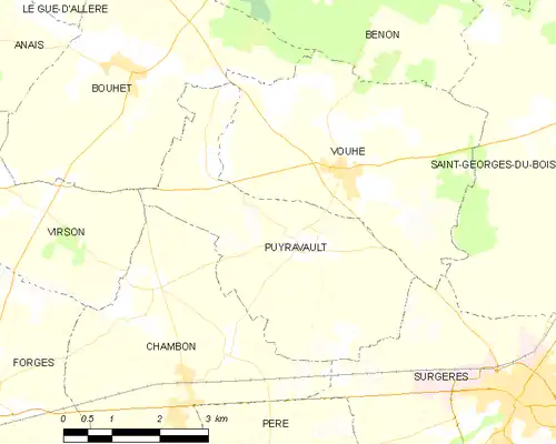 Detailkaart van de gemeente