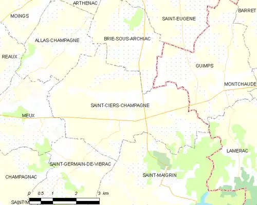 Detailkaart van de gemeente