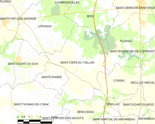 Detailkaart van de gemeente