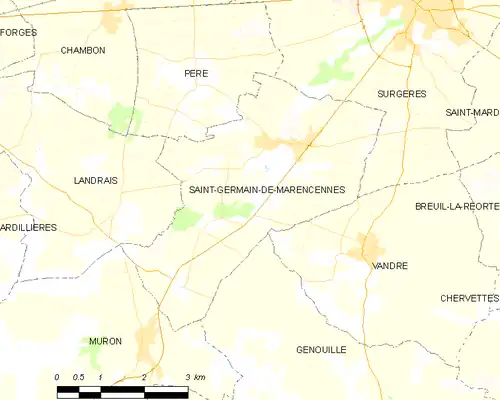 Detailkaart van de gemeente