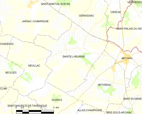 Detailkaart van de gemeente