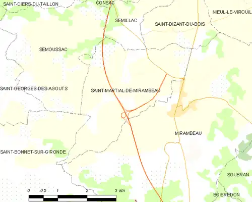 Detailkaart van de gemeente