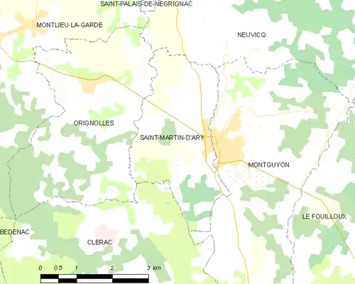 Detailkaart van de gemeente