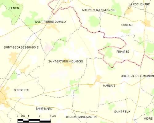 Detailkaart van de gemeente