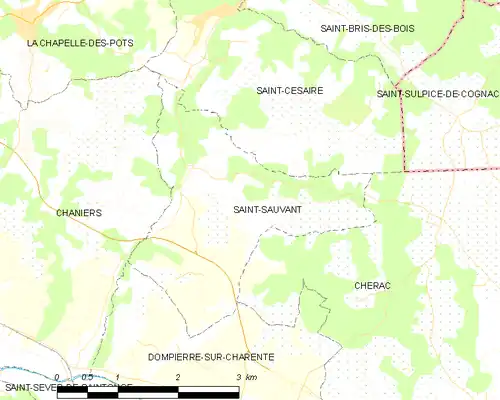 Detailkaart van de gemeente