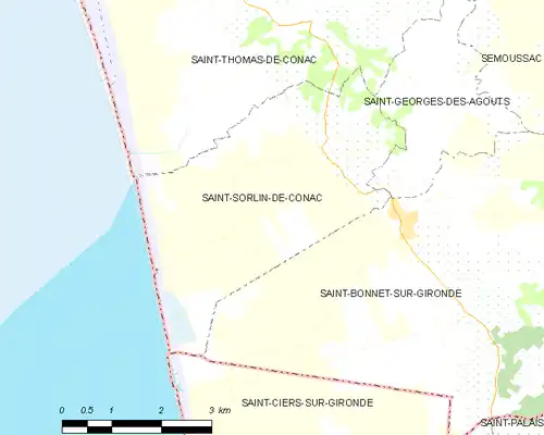 Detailkaart van de gemeente