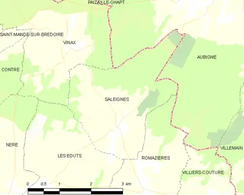 Detailkaart van de gemeente