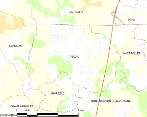 Detailkaart van de gemeente