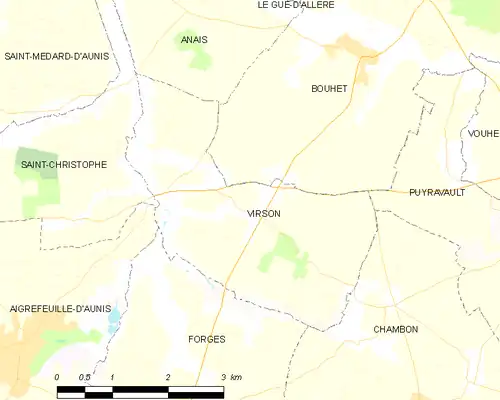 Detailkaart van de gemeente