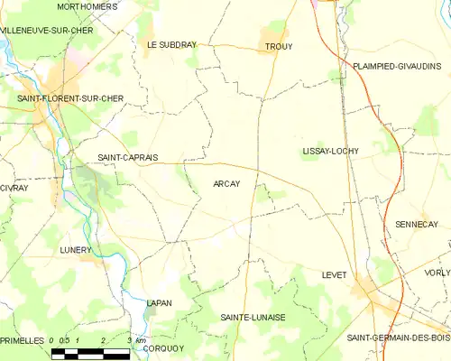 Detailkaart van de gemeente