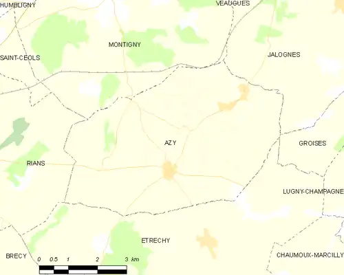 Detailkaart van de gemeente