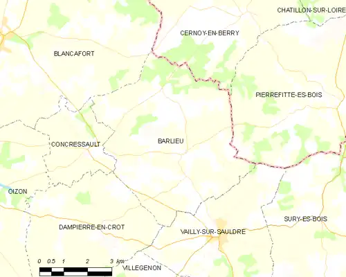 Detailkaart van de gemeente