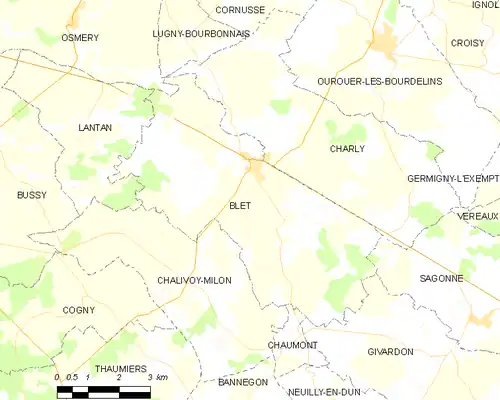 Detailkaart van de gemeente