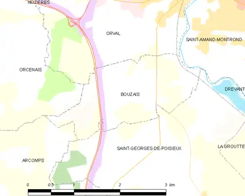 Detailkaart van de gemeente