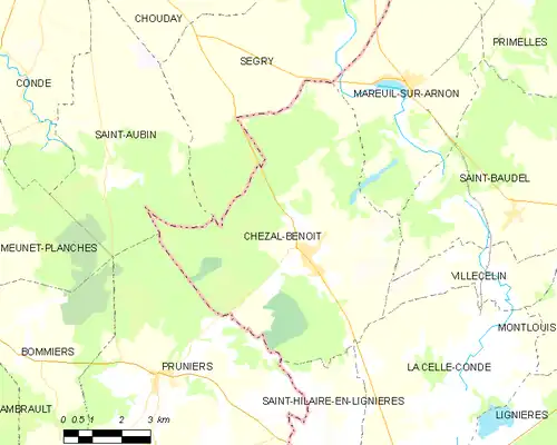 Detailkaart van de gemeente