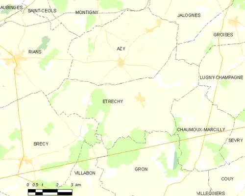 Detailkaart van de gemeente