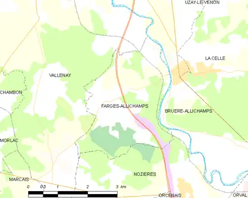 Detailkaart van de gemeente