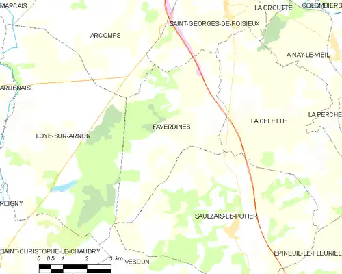 Detailkaart van de gemeente