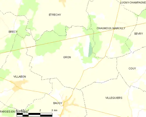 Detailkaart van de gemeente