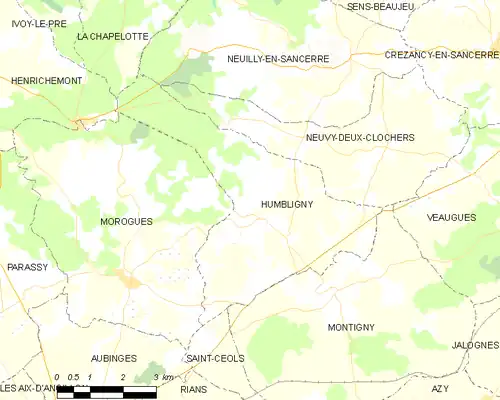 Detailkaart van de gemeente