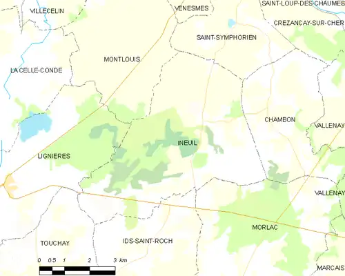 Detailkaart van de gemeente