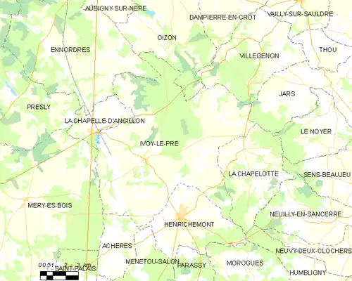 Detailkaart van de gemeente