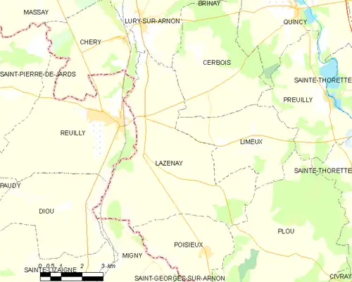 Detailkaart van de gemeente