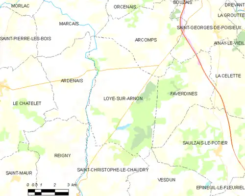 Detailkaart van de gemeente