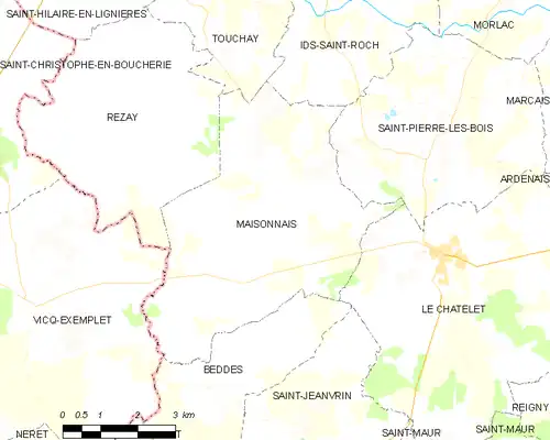 Detailkaart van de gemeente