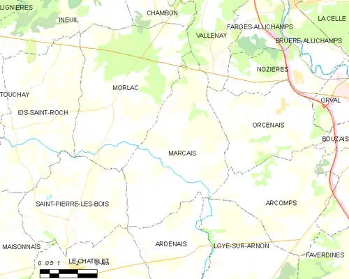 Detailkaart van de gemeente