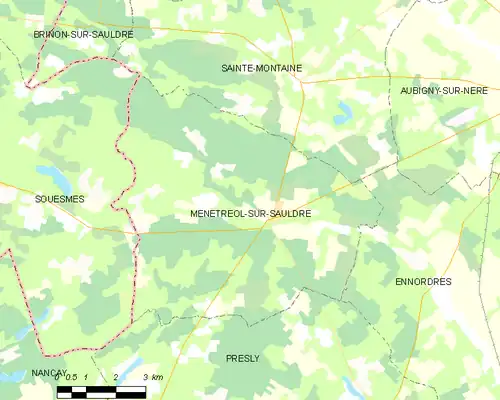 Detailkaart van de gemeente