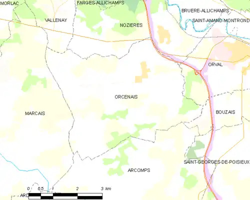 Detailkaart van de gemeente