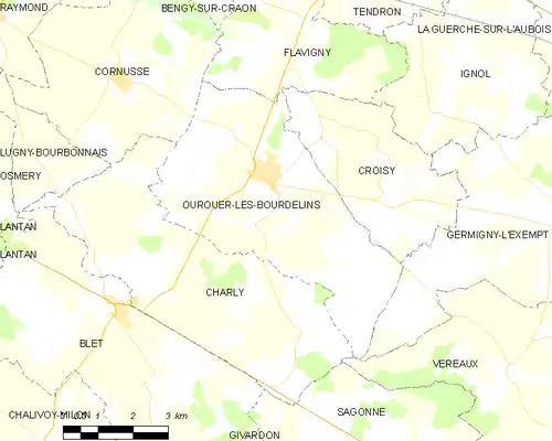 Detailkaart van de gemeente