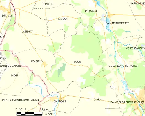 Detailkaart van de gemeente