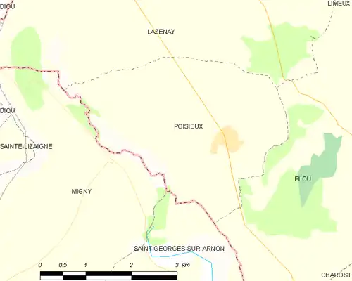 Detailkaart van de gemeente