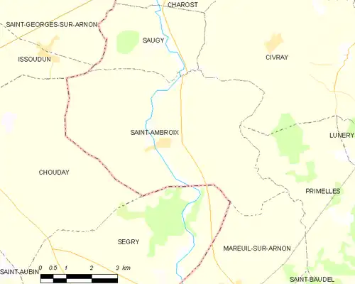 Detailkaart van de gemeente