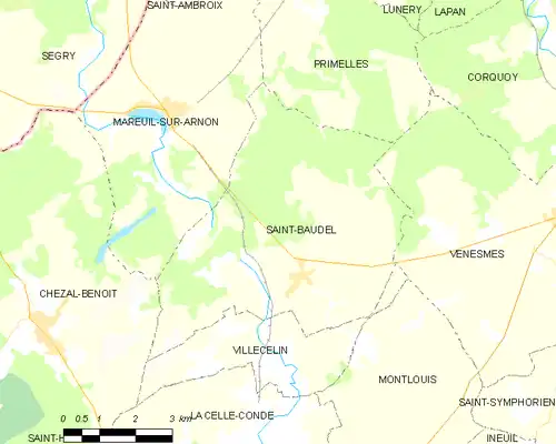 Detailkaart van de gemeente