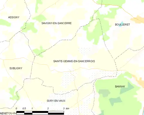 Detailkaart van de gemeente