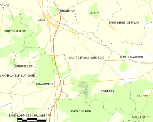 Detailkaart van de gemeente