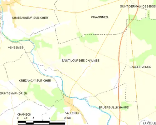 Detailkaart van de gemeente