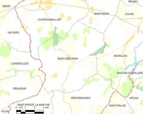 Detailkaart van de gemeente