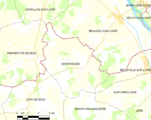 Detailkaart van de gemeente