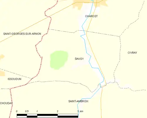 Detailkaart van de gemeente