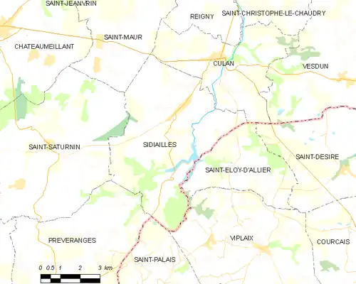 Detailkaart van de gemeente